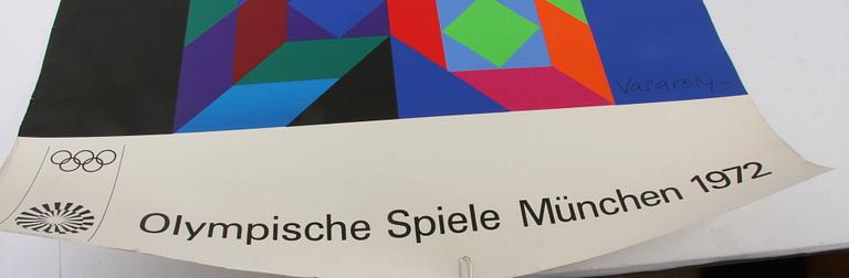 VASARELY, VICTOR, efter. Affisch till Olympiska spelen i München 1972.