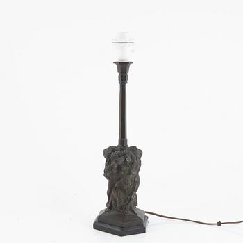 Ragnar Gellerstedt, bordslampa, Swedish Grace, Herman Bergmans Konstgjuteri, 1920-tal.