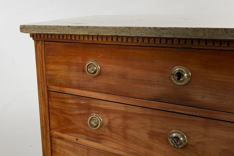 A late gustavian chest of drawers.