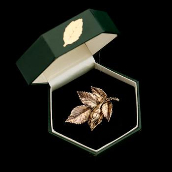 BROSCH, sterlingsilver, Flora Danica, Eggert, Danmark. Vikt ca 10 g.
