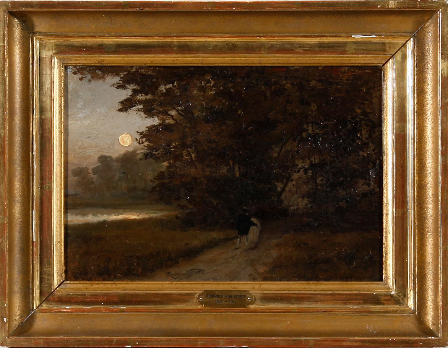 REINHOLD NORSTEDT, olja på pannå, stämpelsign efter konstnärens död.