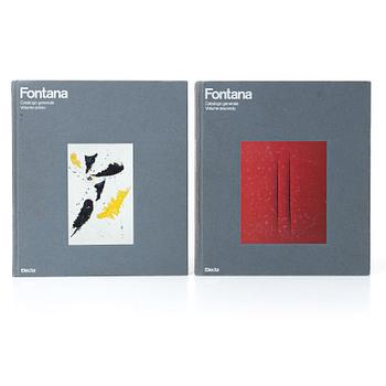 Books, 2 volumets, "Fontana - Catalogo generale I-II", Enrico Crispolti, Edizioni Electa, Milan 1986.