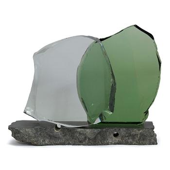 Timo Sarpaneva, skulptur ur serien "Glass age", signerad Timo Sarpaneva Iittala 1987.