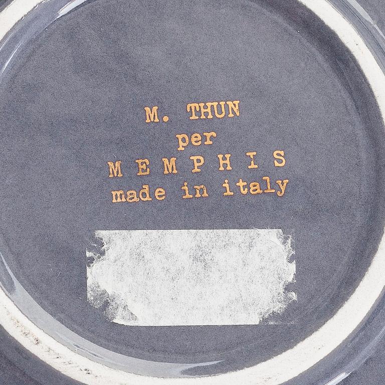 Matteo Thun, a Memphis 'Nefertiti' tea set, Bitossi, Montelupo Fiorentino, Italy 1980s.