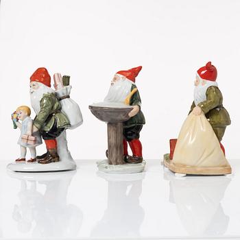 Jenny Nyström, after, gnome figurines, 6 pcs, porcelain, Kalmar Läns Museum.