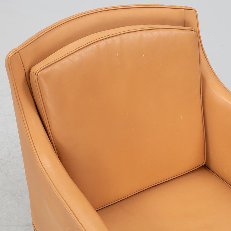 Kaare Klint & Edvard Kindt-Larsen, a leather easy chair 'Mix model 4396', Rud Rasmussen, Denmark, 1980's.