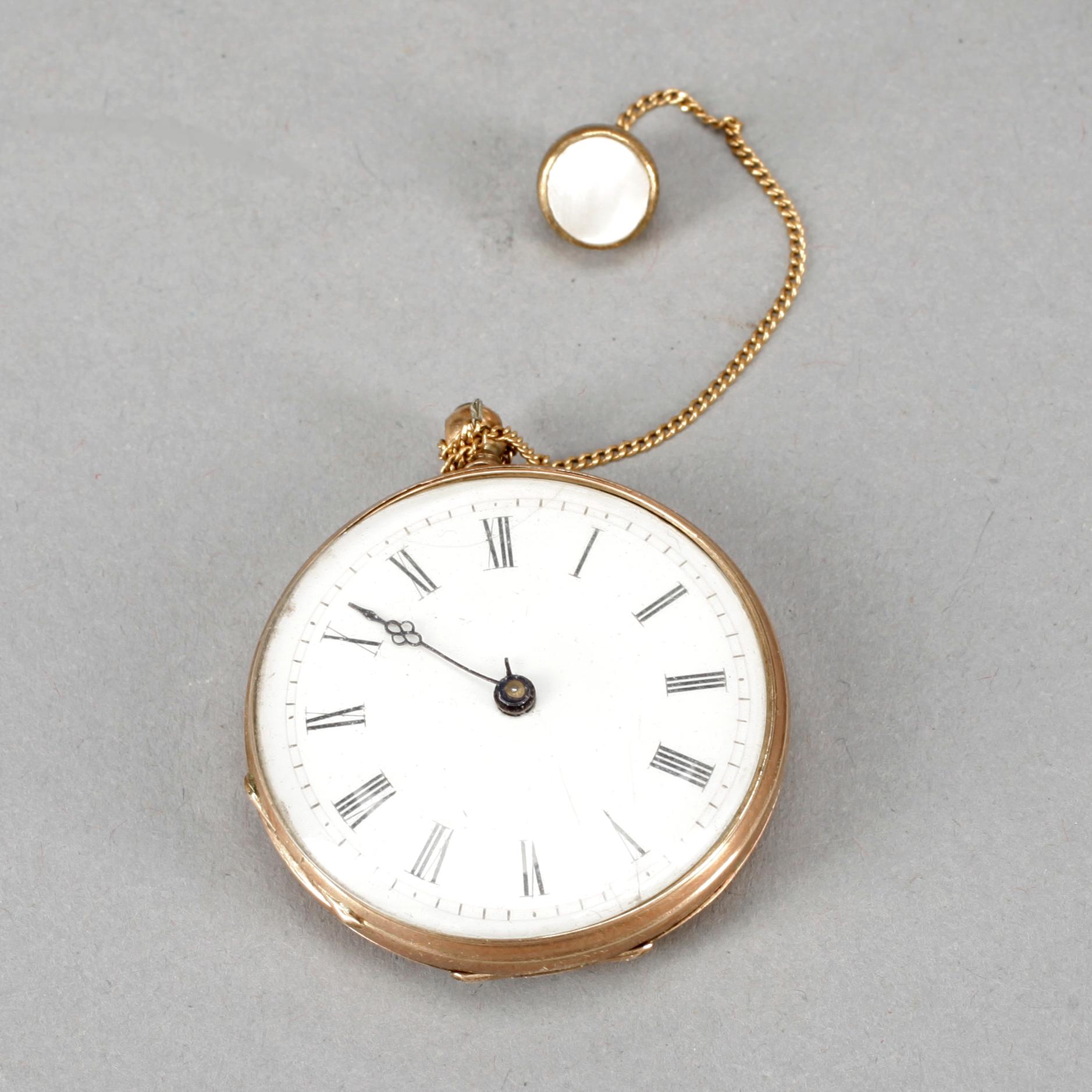 FICKUR i ASK, 14K guld, Culindre, sent 1800-tal/tidigt 1900-tal.