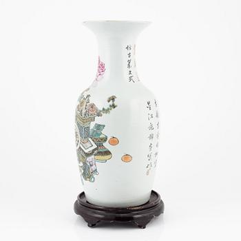 A famille rose 'precious objects' vase, 20th Century.