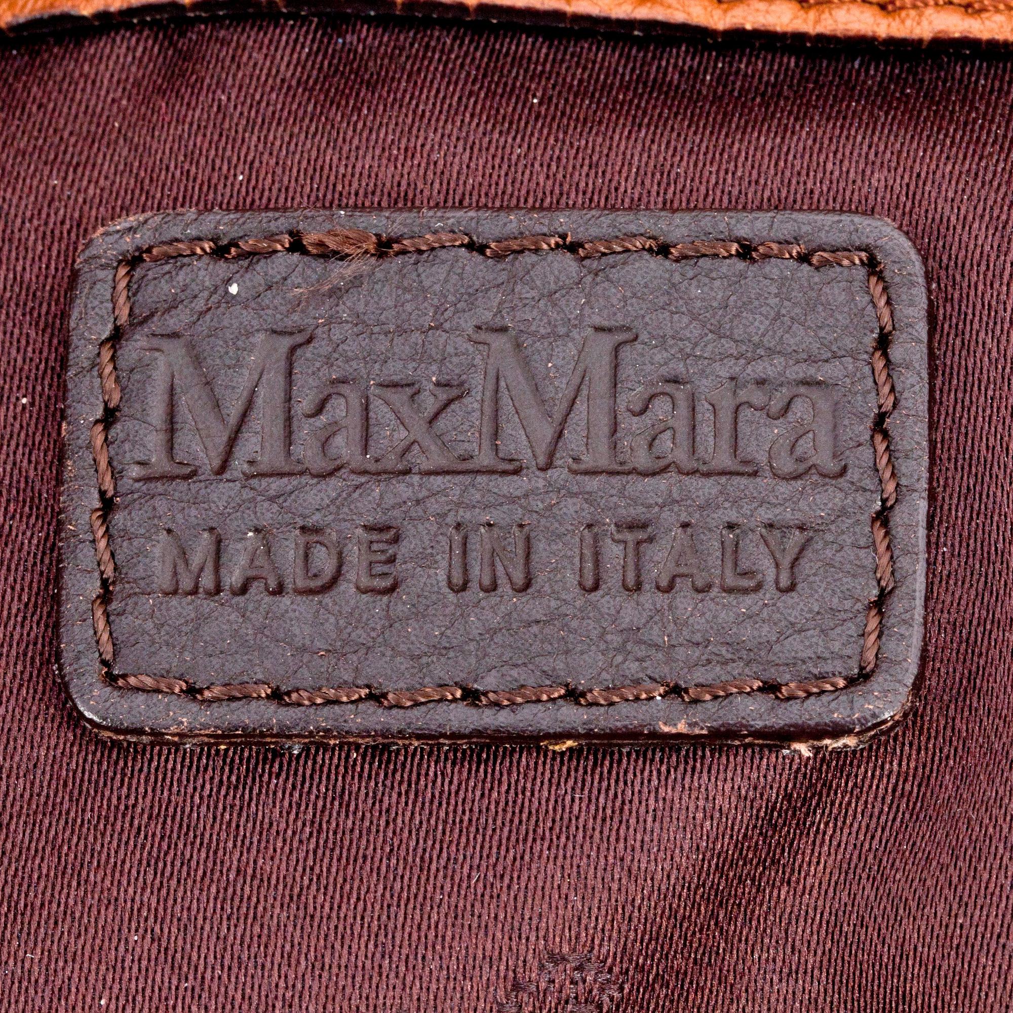 MAX MARA, a brown leather shoulder bag.