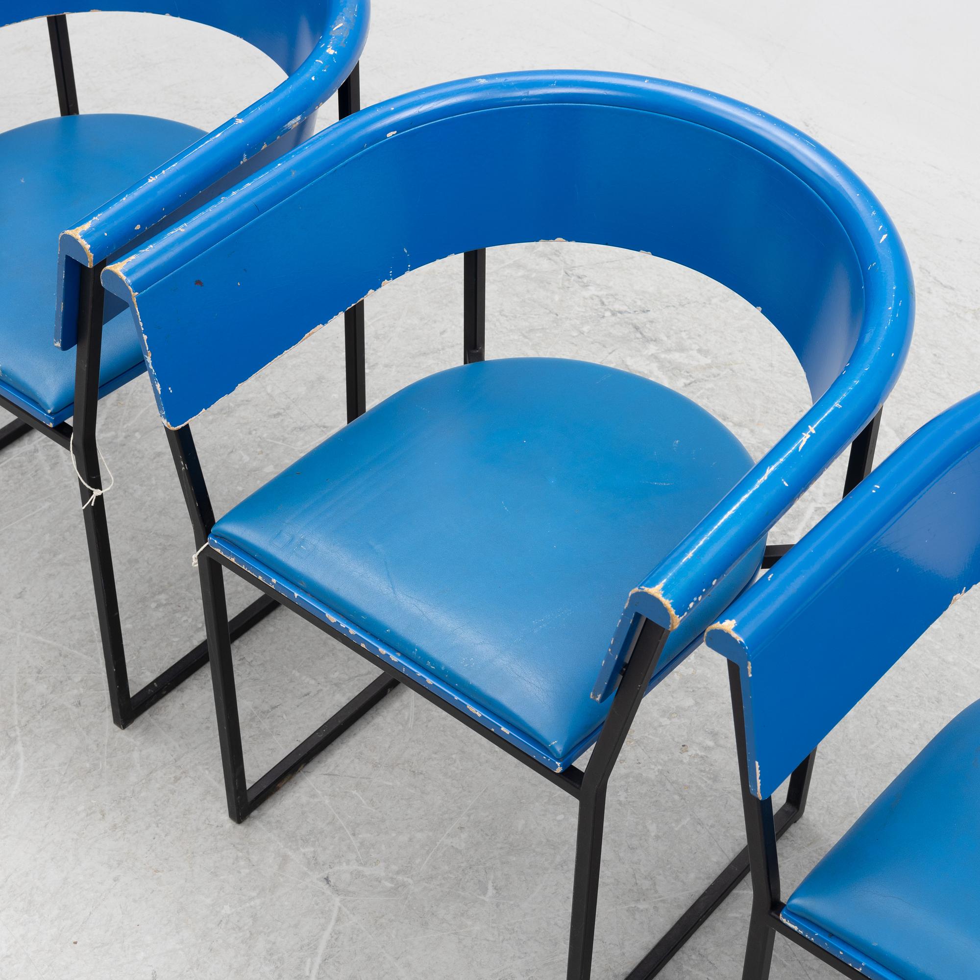Lasse Pettersson & Lennart Notman, four armchairs, Swedese Vaggeryd, 1970s-80s.