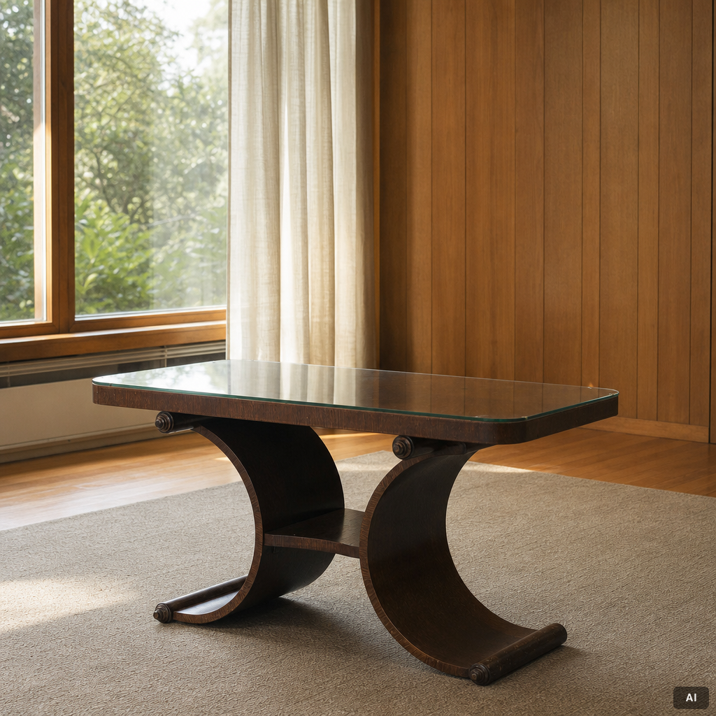 A coffee table, Art Deco style, modern manufacture.