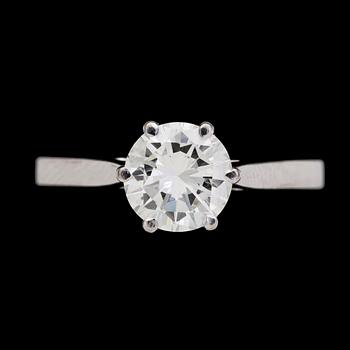 12. RING, brilliant cut diamond, app. 1.40 ct.