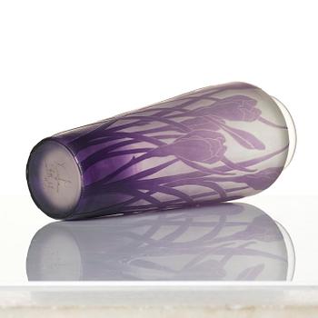 Karl Lindeberg, vas, överfångsglas, Kosta, jugend, ca 1909, modell 128, efter förlaga av Alf Wallander.