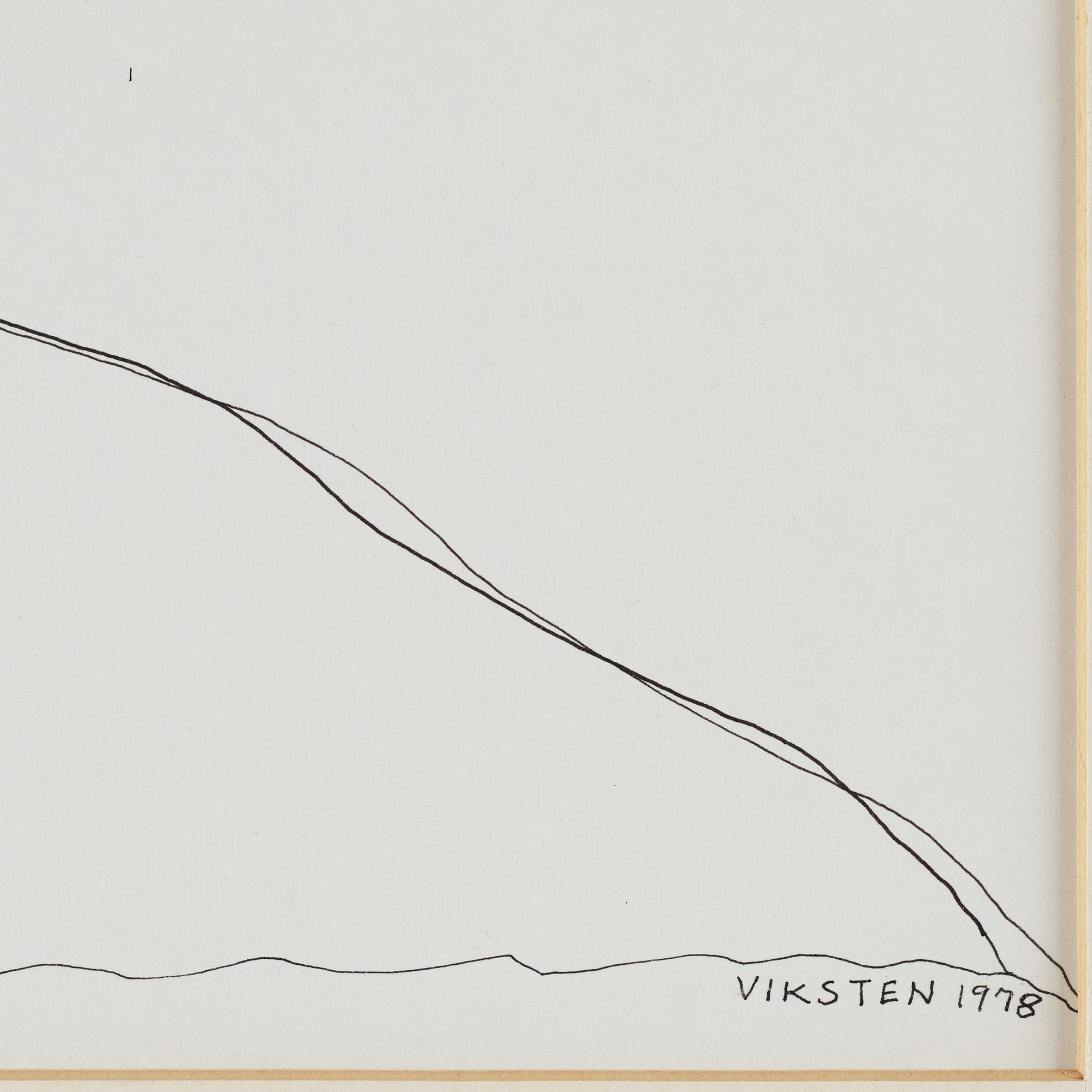 Hans Viksten, tusch på papper, signerad och daterad 1978.