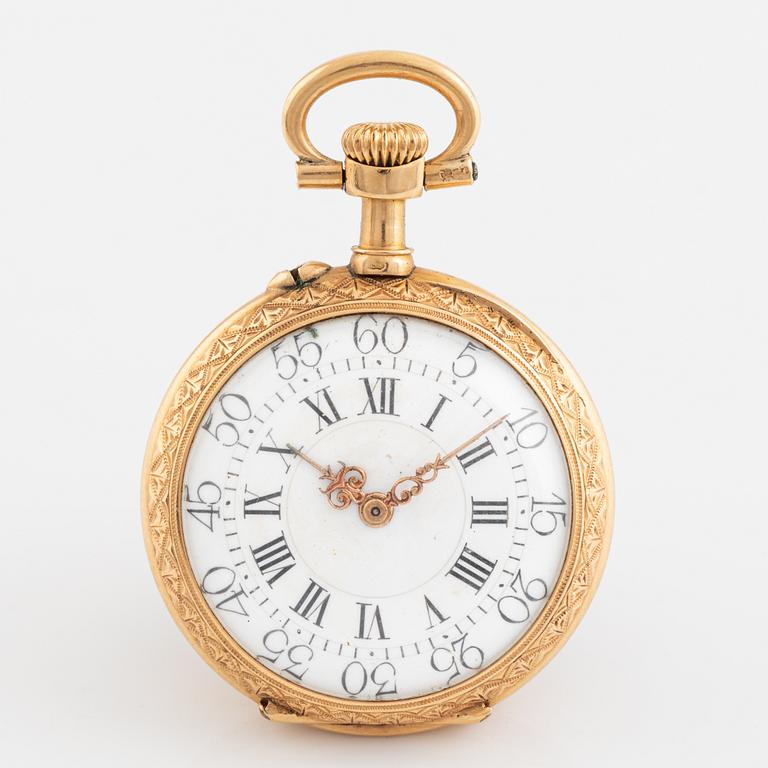 Ladie´s pocket watch, with enamel and diamonds, 27 mm.