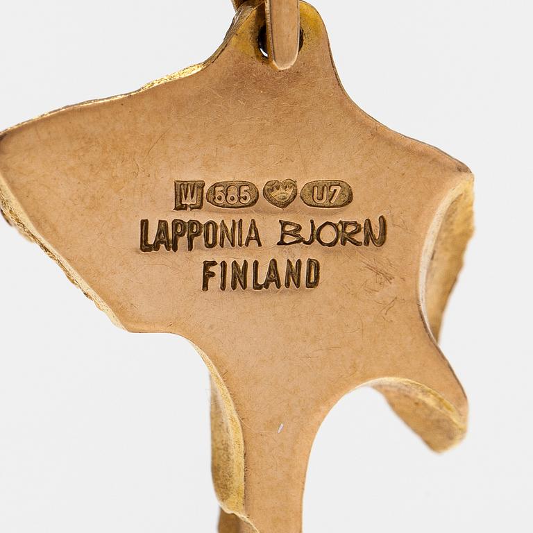 Björn Weckström, "Joiku", a 14K gold and copper ore necklace. Lapponia 1973.