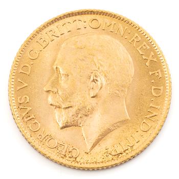 Guldmynt Storbritannien, Geroge V, 1 Sovereign, 1915.