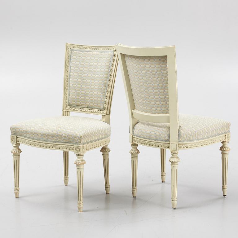 A set of eight Gustavians chairs, 20th Century.