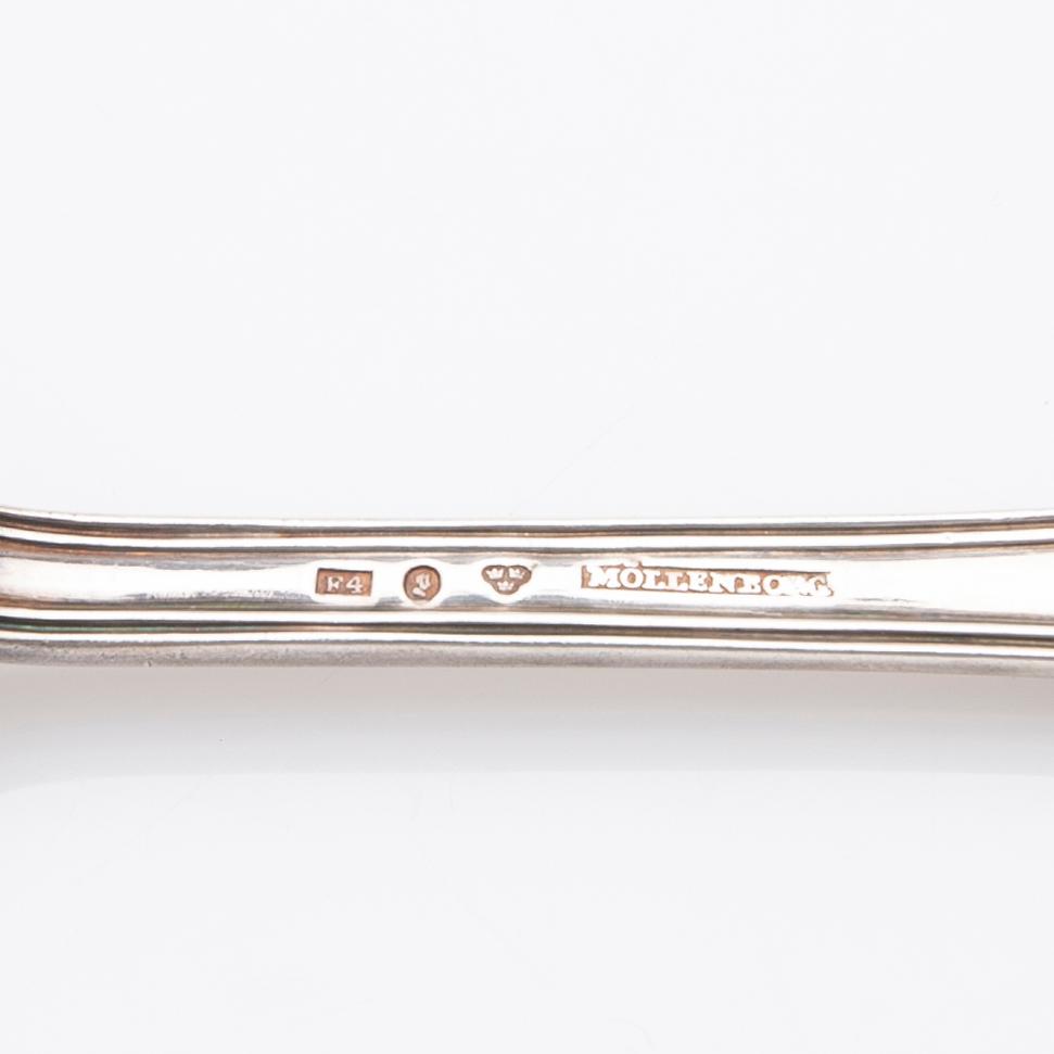 Gustaf Möllenborg, Cutlery, 6 + 6, silver, Stockholm 1836.