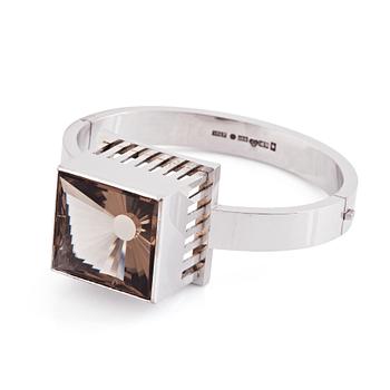 Sigurd Persson, an 18K white gold and smoky quartz bracelet, Stockholm 1962.