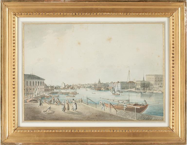 Johan Fredrik Martin, "Utsigt af Stockholm tagen ifrån ingången till Blasiiholmen".