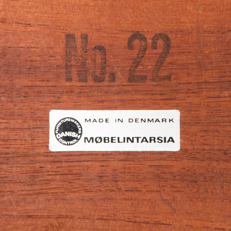 Satsbord, 3dlr, Möbelintarsia Danmark 1900-talets mitt.