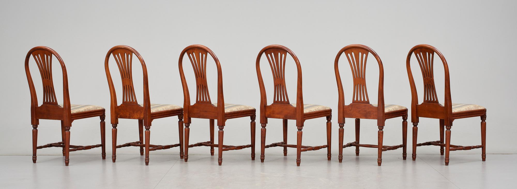 MATSALSGRUPP, 6+1 delar, gustaviansk stil, 1900-talets mitt.