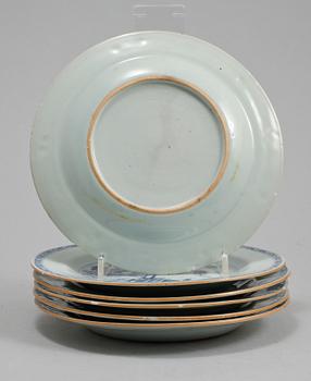 ASSIETTER, 6 st, porslin, Kina, 1800-tal.
