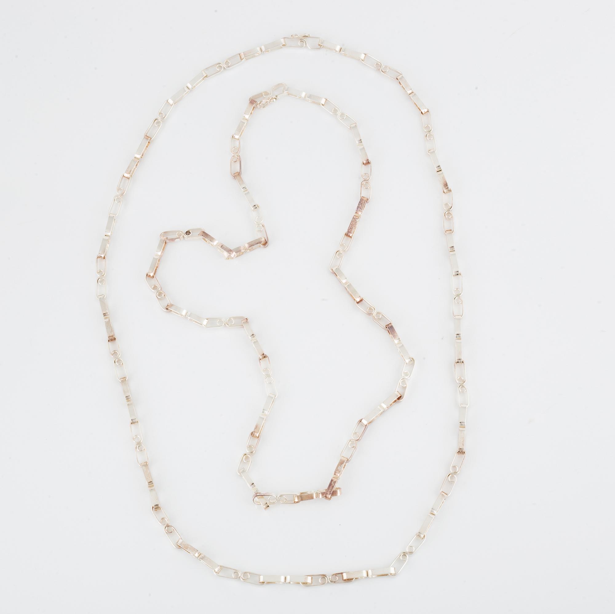 THERESIA HVORSLEV, two silver necklaces.