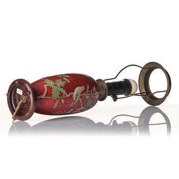 A Japanese enamel vase and lamp, Meiji (1868-1912).