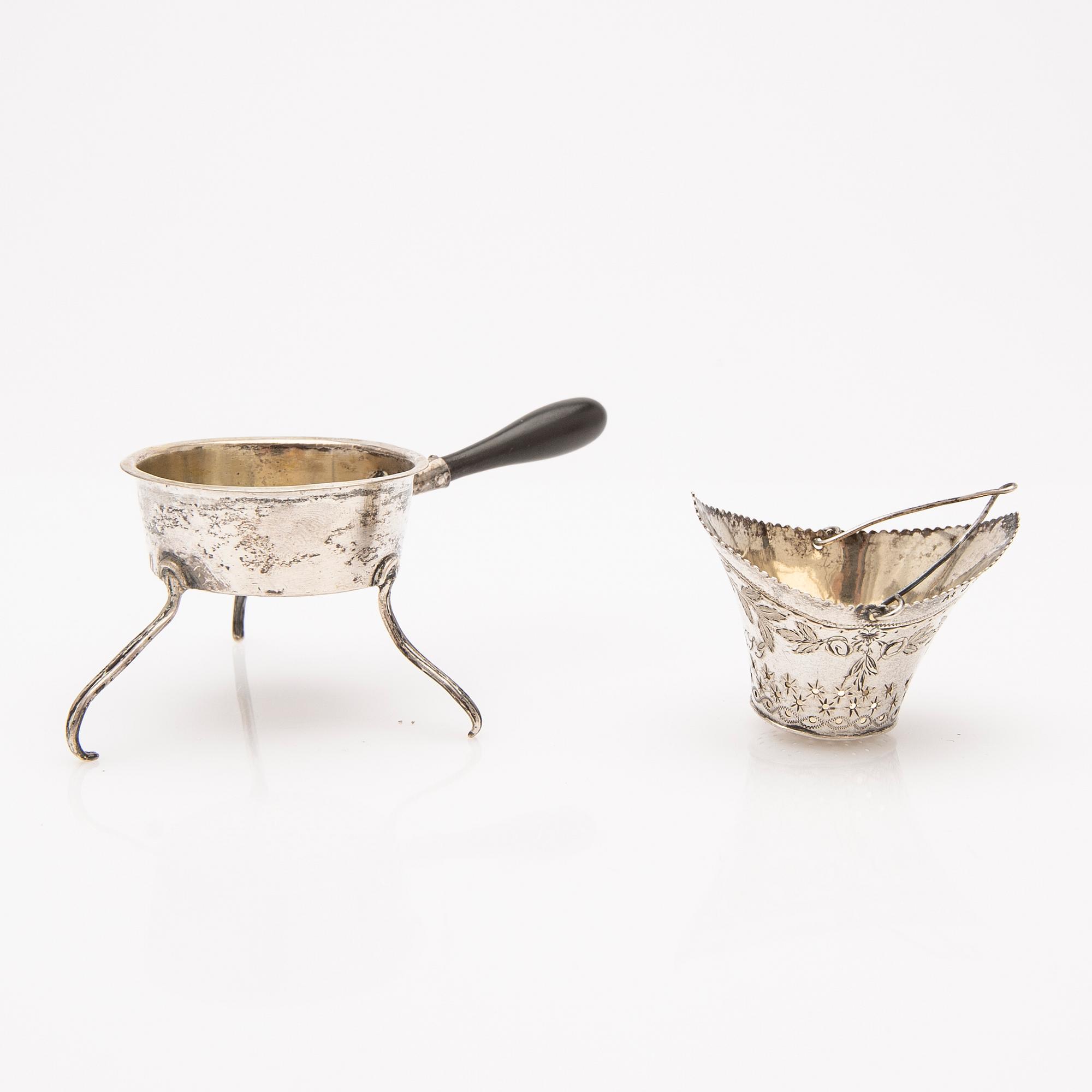 Parti silver, 8 delar, bla Sverige, 1800-tal.