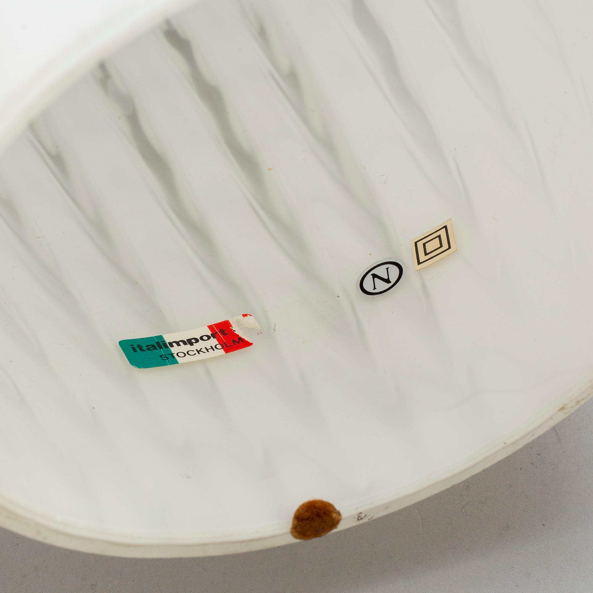 A pair of glass table lamps, 1980's.