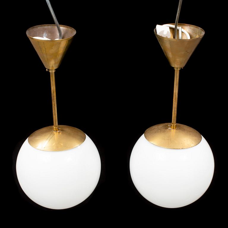 a pair of ceiling lamps from the second half of the 20th century.