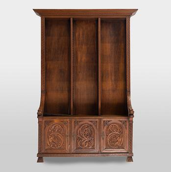 Bokhylla, omkring år 1900.