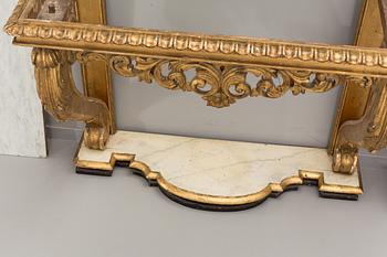 AN EMPIRE MIRROR AND CONSOLE TABLE early 1800's.