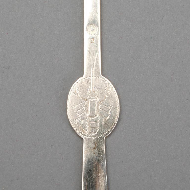 HUMMERGAFFLAR, 6 st, nysilver, AGD, 1900-tal.