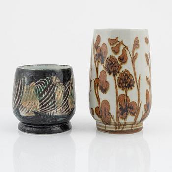 Carl-Harry Stålhane, two stoneware vases, Designhuset, 1970's/80's.