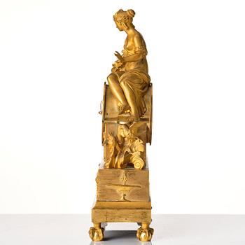 A French Empire mantel clock marked A. Lemoine Paris (1812-1822).