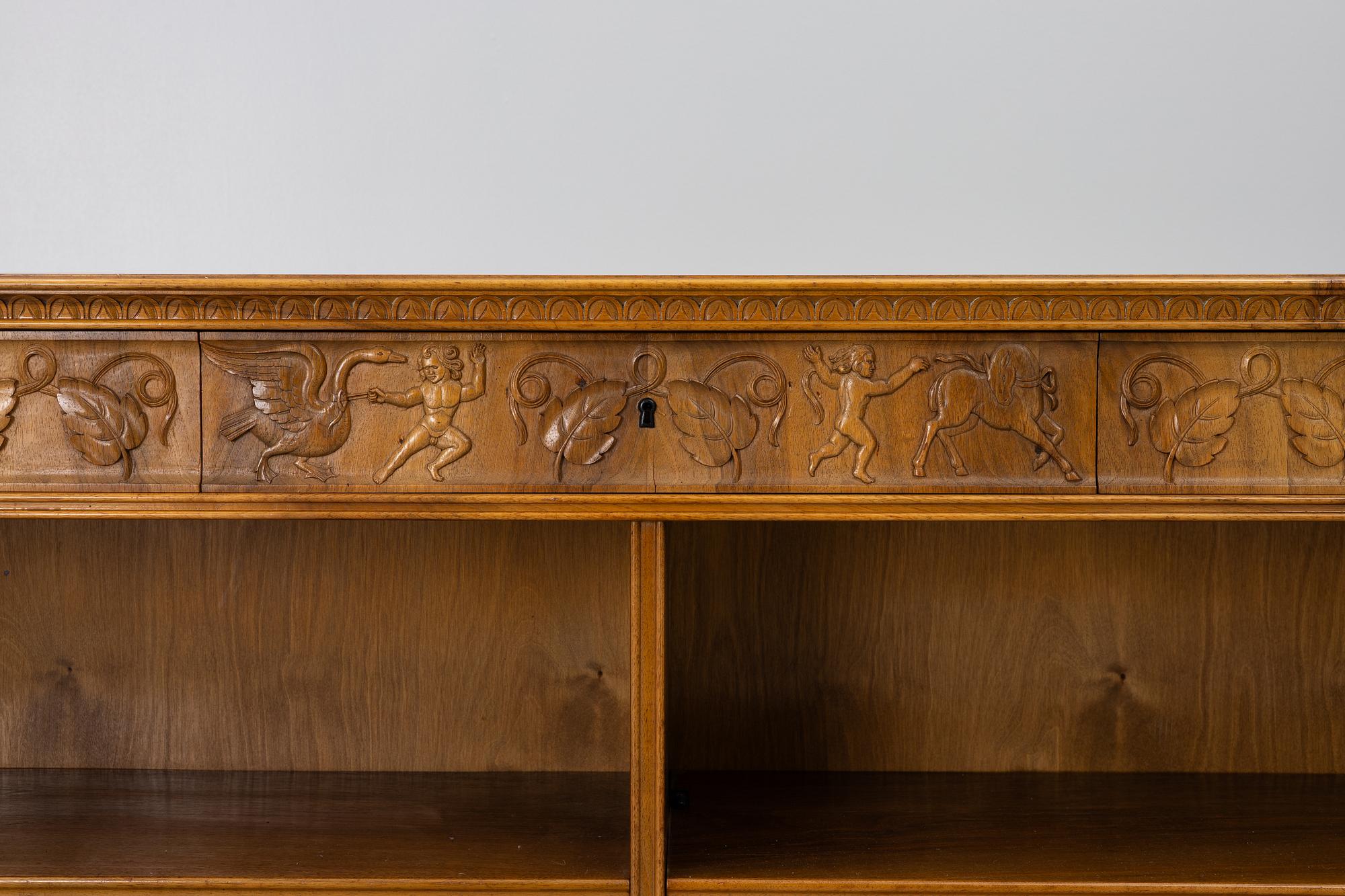 Bookcase, Eugen Höglund's sculptor workshop, Vetlanda, mid-20th century.