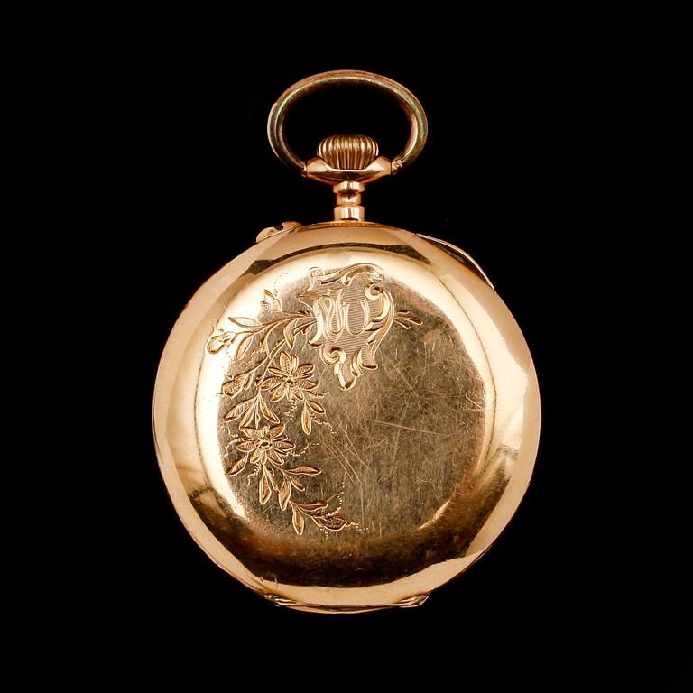 FICKUR, dam, 18 k guld, sekelskiftet 1900.