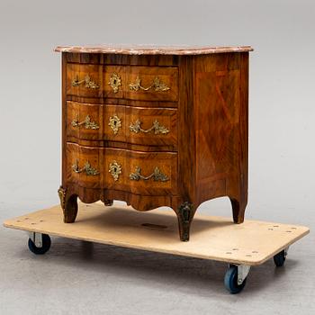 A second half of the 19th century walnut veneered chest of drawers.