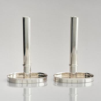 Sigurd Persson, a pair of silver candlesticks, Stockholm 1965.
