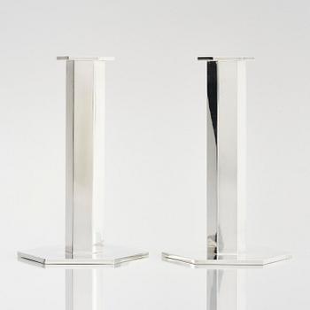 Wiwen Nilsson, a pair of sterling silver candlesticks, Lund, Sweden, 1973-1974.
