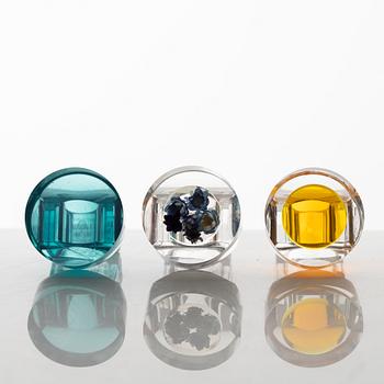 Siv Lagerström, three acrylic rings, 1970s.