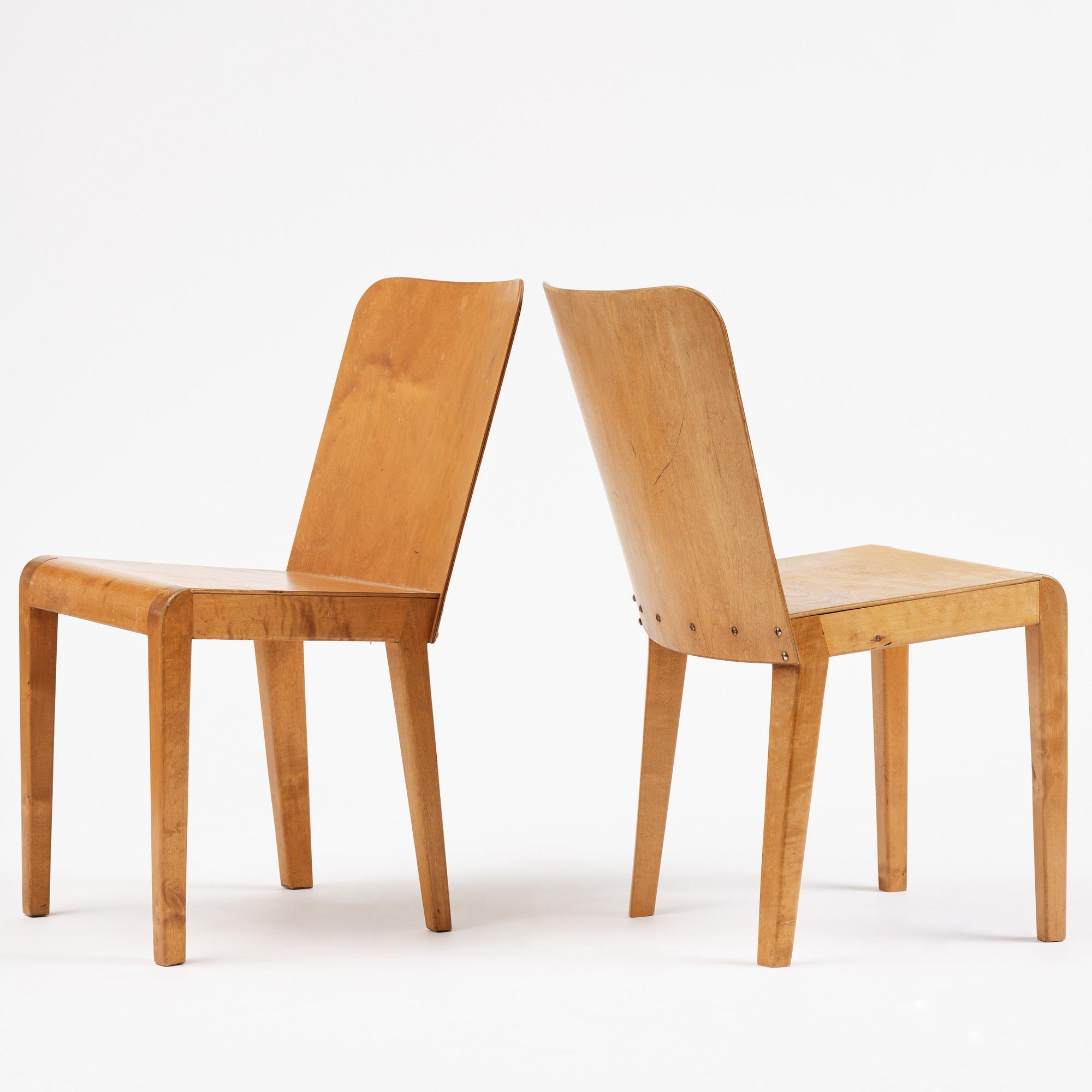 Swedish Modern, a set of four chairs, 1930s.