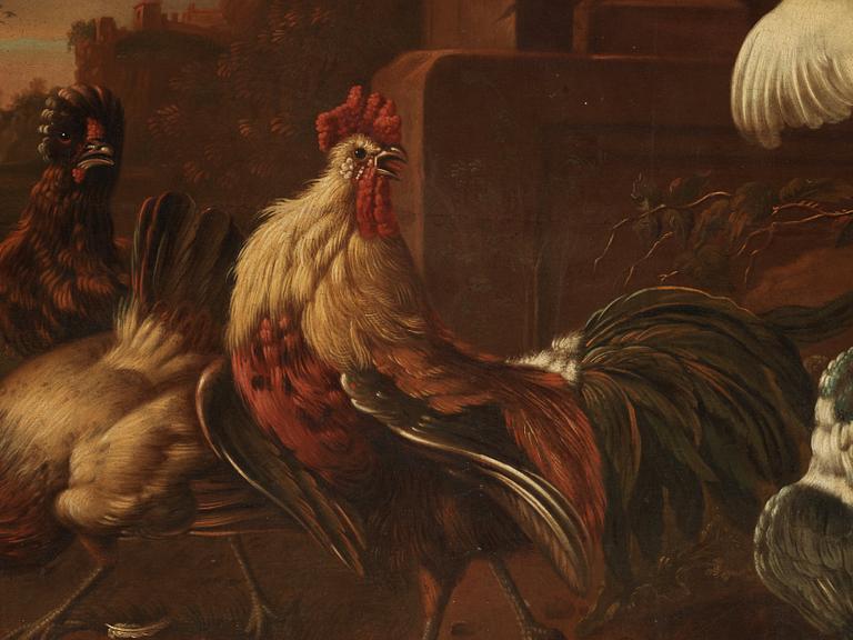 Melchior de Hondecoeter Attributed to, The poultry yard.