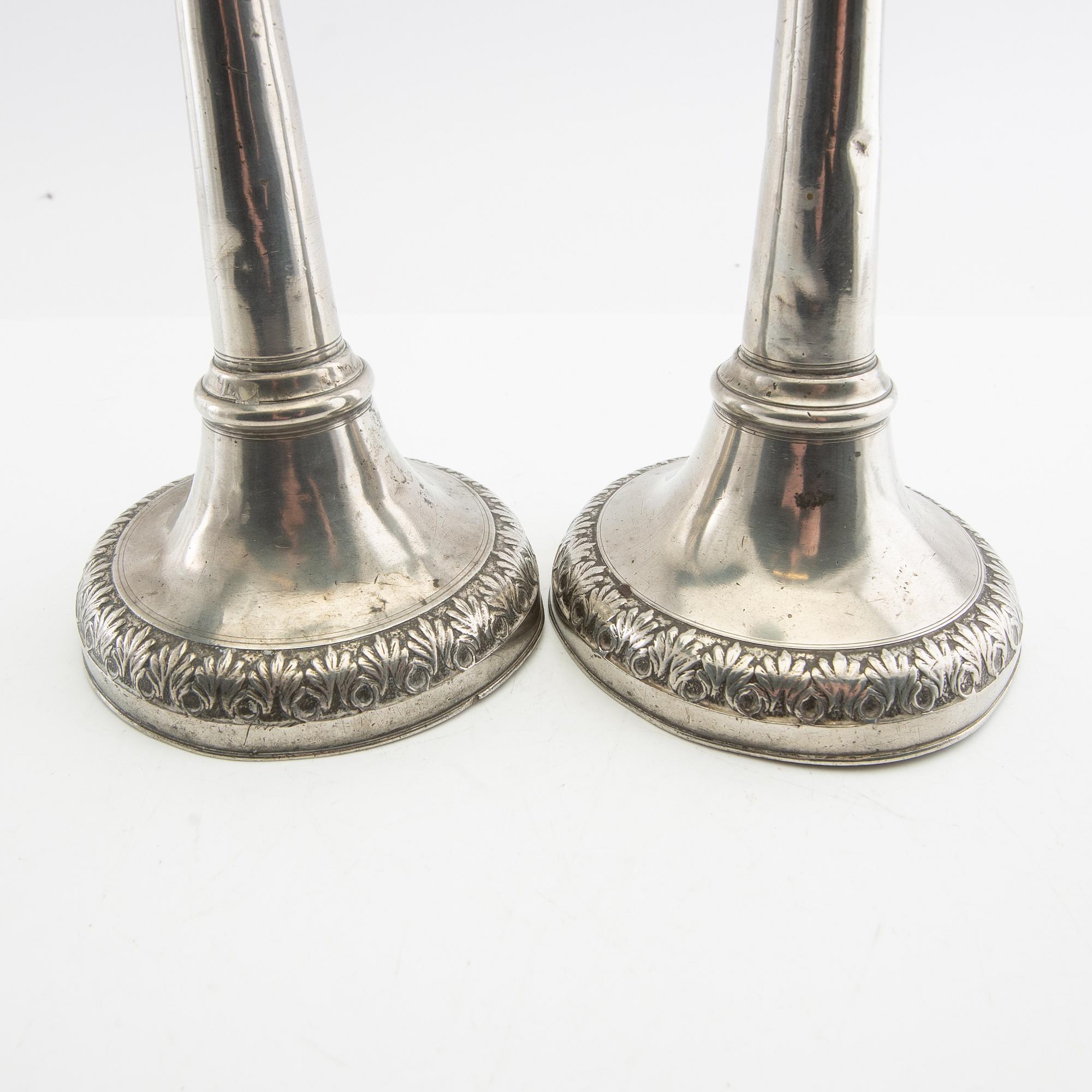 Ljusstakar, ett par, Sven Berglund, Malmö, 1856.