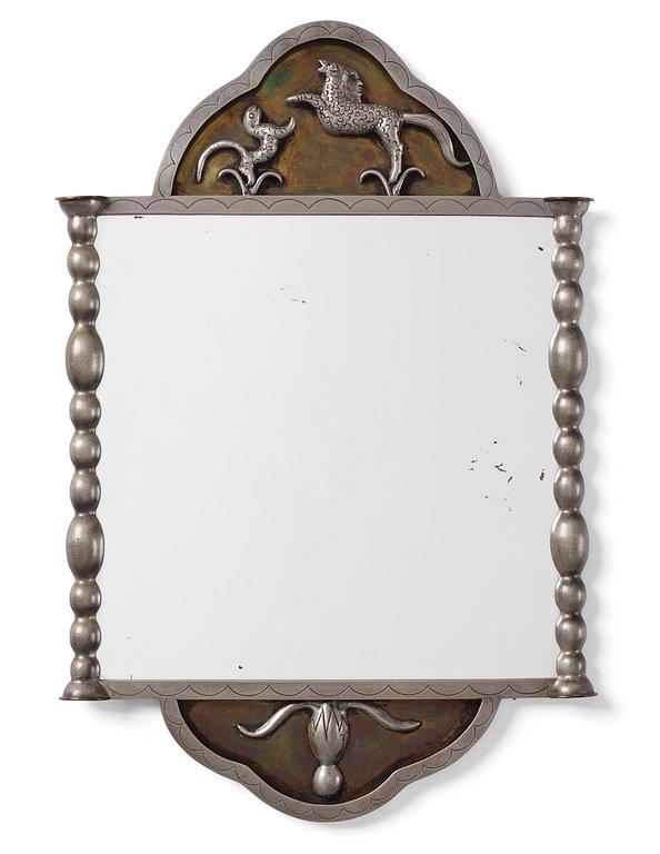 Nils Fougstedt, a rare wall mirror model "A 132", Firma Svenskt Tenn, Stockholm, 1920s.