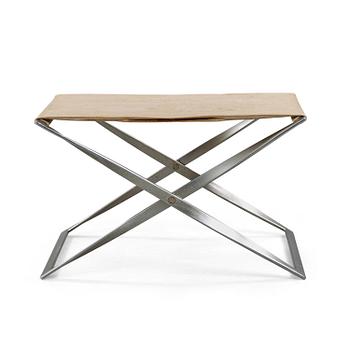 A Poul Kjaerholm 'PK-91' steel and canvas folding stool, E Kold Christensen, Denmark 1960's.