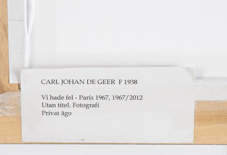 Carl Johan De Geer, photp, signed 1/3 verso.